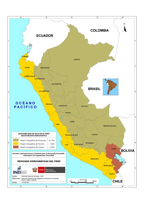 Mapa De Regiones Hidrogr Ficas Del Per Ilac Sinia