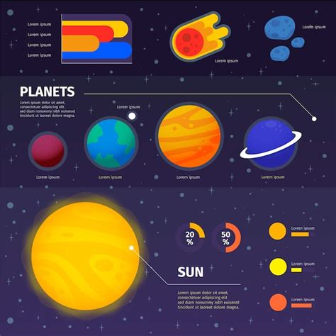 Infograf A De Universo Plano Y Espacio De Texto Vector Gratis