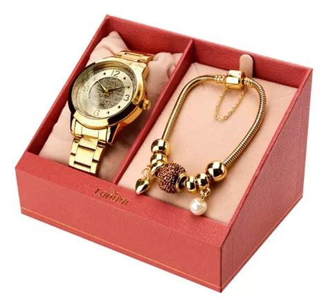 Elegante Kit De Reloj Y Pulsera Condor Gold Para Mujer MercadoLibre