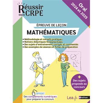 Epreuve orale Leçon Mathématiques CRPE 2024 et 2025 broché