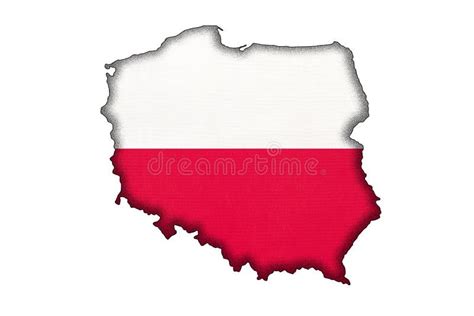 Poland Border Silhouette with National Flag. Contour Country on ...