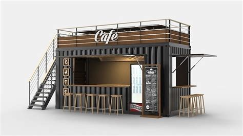 Container Cafe Design D Model Cgtrader