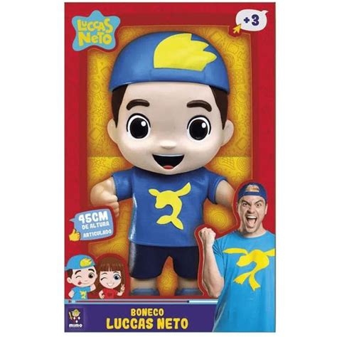 Boneco Luccas Neto Articulado Vinil Gigante 45cm Mimo Brinquedos