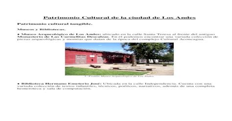 Patrimonio Cultural De Los Andes PDF Document