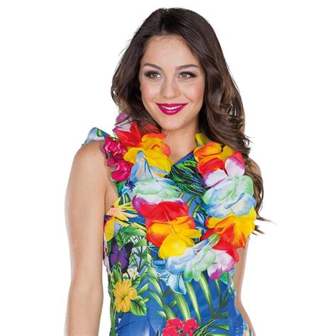 Hawaii Kette große Blüten bunt original STD 630310000