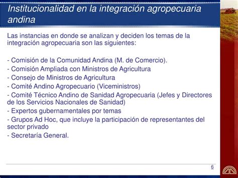 PPT INTEGRACIÓN AGROPECUARIA EN LA COMUNIDAD ANDINA EXPERIENCIAS Y