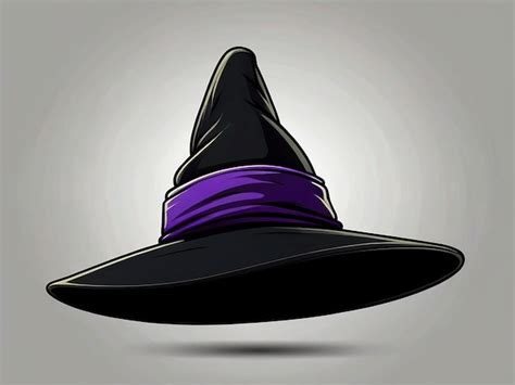 Premium Vector | Isolated illustration of a witch or wizard wide brim ...