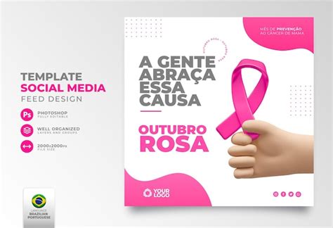 Publicar En Las Redes Sociales Para Octubre Rosa En Render 3d Para La