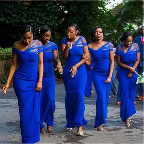 Wholesale Royal Blue African Royal Blue Bridesmaid Dresses Strapless ...