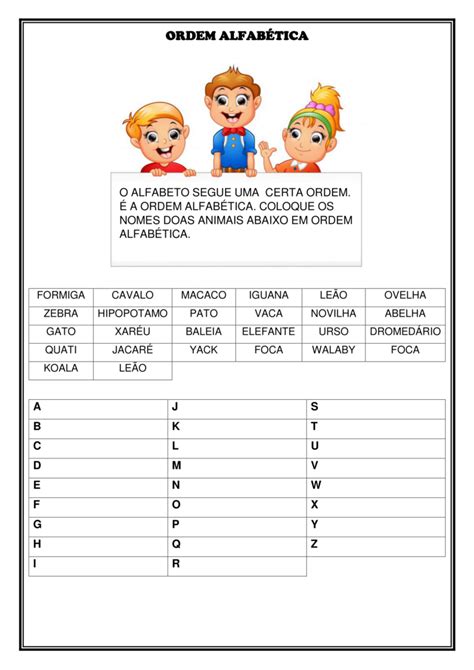 Atividades De Ordem Alfabetica Para 2 Ano - 2º ano - Atividades de língua portuguesa - Ordem alfabética - Cuca ...