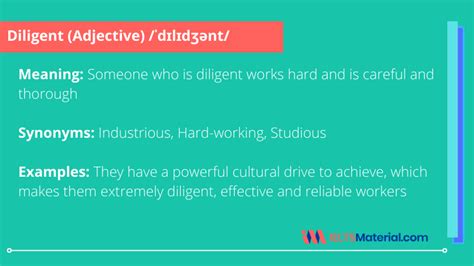 Diligent Word Of The Day For Ielts Speaking And Writing