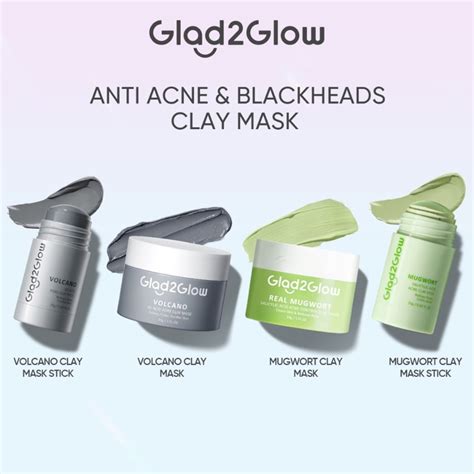 Jual 【bpom】 Glad2glow Real Mugwort Clay Volcano Clay Mask Stick