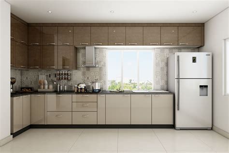 Modern Spacious L Shaped Kitchen Design Idea Livspace