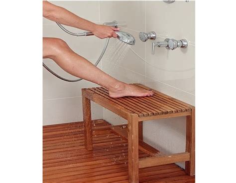 Banc De Douche En Bois De Teck Massif Largeur De Arb Teck Bath