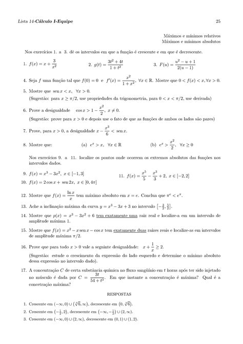 Lista C Lculo I Lista C Alculo I Equipe M Aximos E M