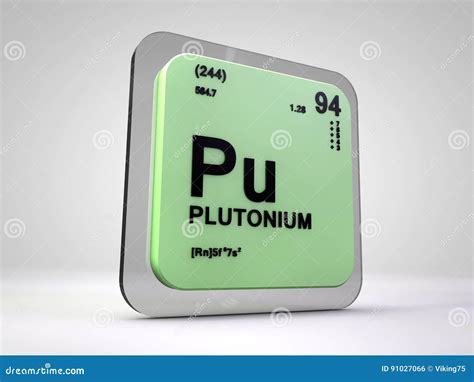 Plutonium Pu Chemical Element Periodic Table Stock Illustration