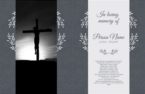 Memorial Card Templates 10 Free Pdf Printables Printablee