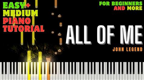 john legend piano tutorial  melody easy  medium