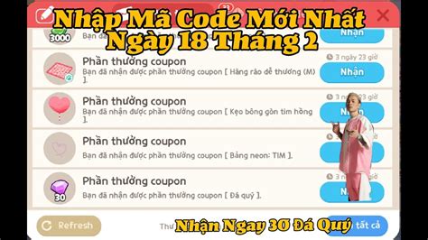 Play Together Nhập 7 Mã Code Coupon Ngày 18 Tháng 2 Nhận Đá Quý Và