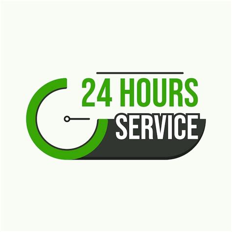 Diseño vectorial de servicio de 24 horas con icono de reloj Vector