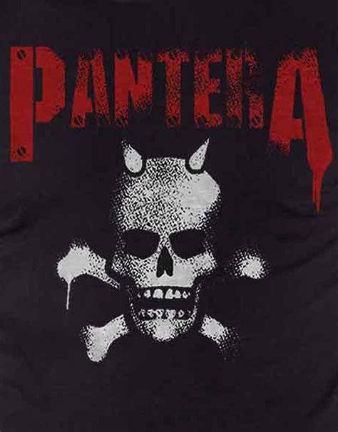 Pantera T Shirt Horned Skull Stencil Unscarred Band Logo Nya Officiella