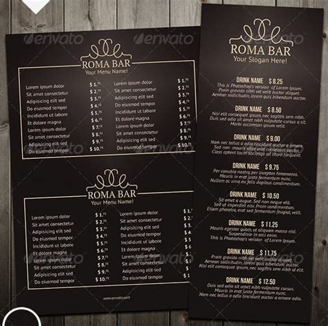 Bar Menu 35 Free Templates In PSD EPS Word Pages