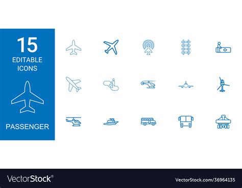 15 Passenger Icons Royalty Free Vector Image Vectorstock