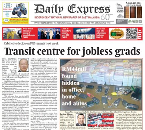 Daily Express Malaysia On Twitter Today S Front Page Transit Centre