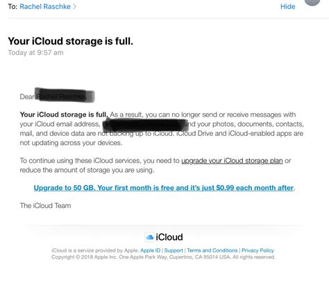 Email Saying Icloud Storage Full And Its Apple Community