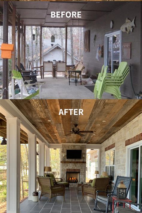 DIY Porch Transformation (Complete Makeover) | Porch remodel, House with porch, Build a fireplace