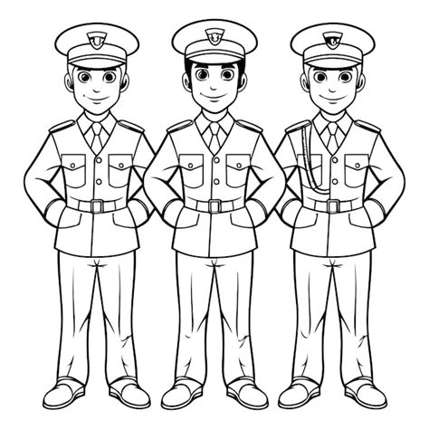 Premium Vector Illustration Of A Group Of Police Officers Standing