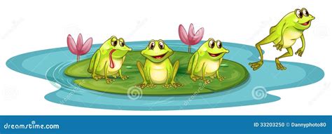 Frogs In The Pond Stock Illustration Illustration Of Cool 33203250