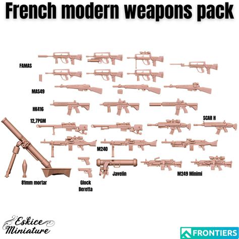 French Modern Weapons pack - 28mm - Wargaming3D