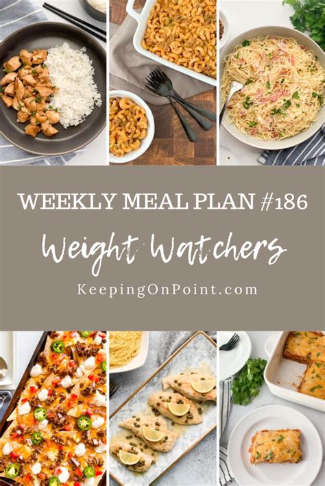 Ww Weight Watchers Weekly Meal Plan 186 Keeping On Point Artofit