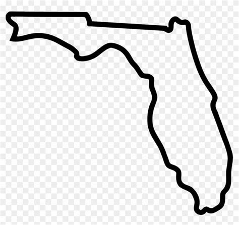 A Black And White Map Of The State Of Florida On A Transparent