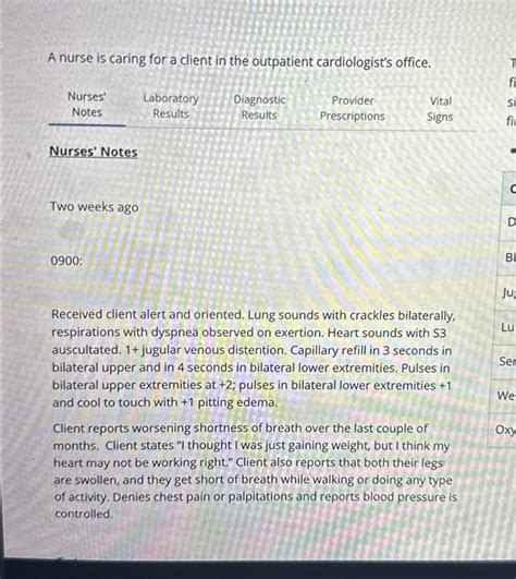 Solved A nurse is caring for a client in the outpatient | Chegg.com