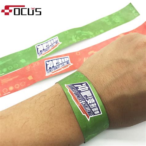 One Time Use Disposable Colorful Bracelet Tyvek Paper RFID Wristband