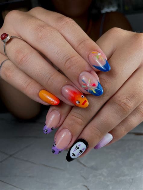 Ghibli Nails Anime Nails Fire Nails Stylish Nails Art