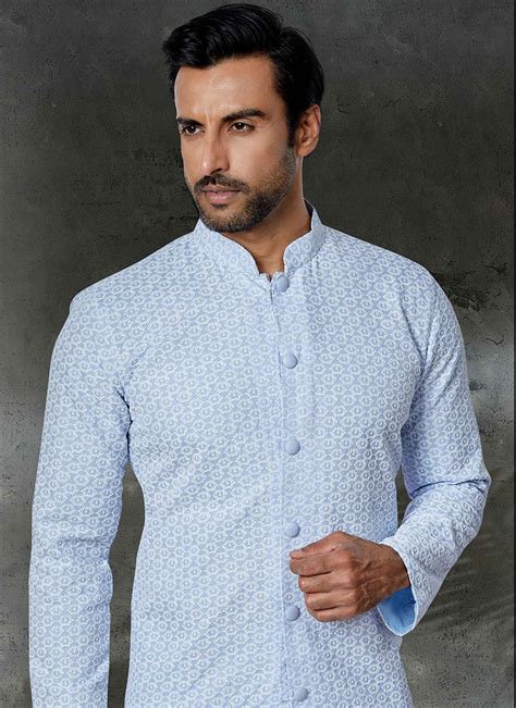 Blue Classic Sherwani Buy Blue Color Classic Sherwani For Men Online