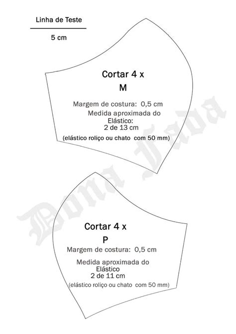 Máscara De Proteção Modelo Anatômica Tamanho P M E G Molde E Vídeo Tutorial