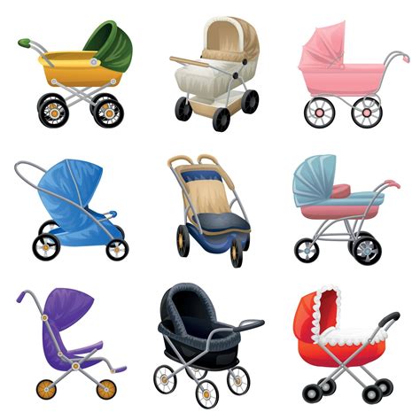 Pram icons set, cartoon style 8791510 Vector Art at Vecteezy