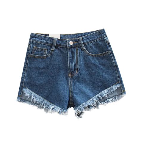 2017 New Denim Casual Zipper Shorts Low Waist Skinny Tassel Fashion