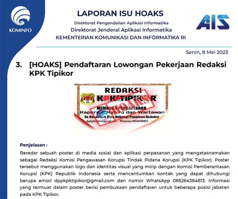 Isu Hoaks Disinformasi 8 Mei 2023 PPID Diskominfo Jateng