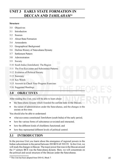 Unit 3 Ignou Notes Emergence Of Regional UNIT 3 EARLY STATE