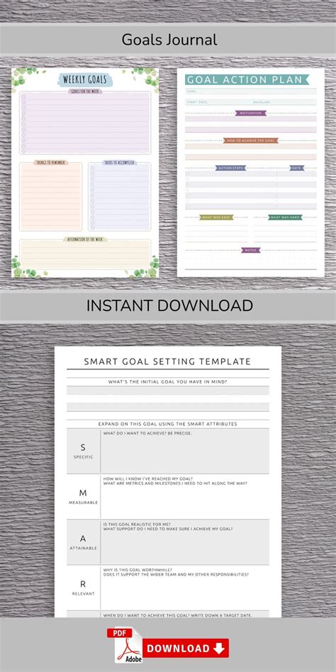 Pin on Goal Planner Template Pages