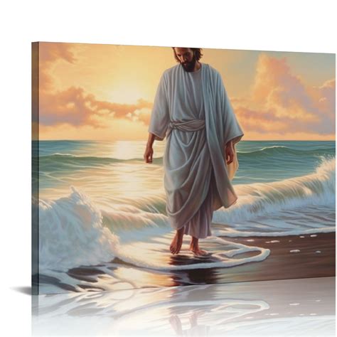 COMIO Jesus Pictures for Wall Canvas Wall Art God Walking on Water ...