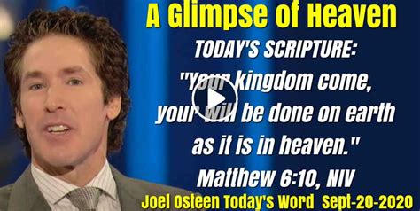 Joel Osteen September 20 2020 Today S Word A Glimpse Of Heaven