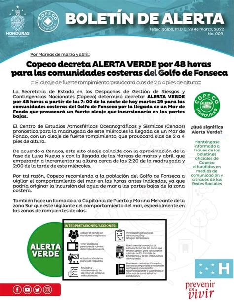 Alerta Verde En Zonas Costeras Del Golfo De Fonseca Por Fuerte Oleaje