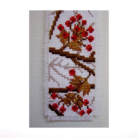 Viburnum Cross Stitch Bookmark Pattern Bookmark With Viburnum Berries