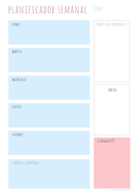 Descarga Gratis Planificadores Semanales Para Imprimir